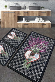 Mijölnir Levan Juego de alfombrillas de baño de 3 piezas Multicolor